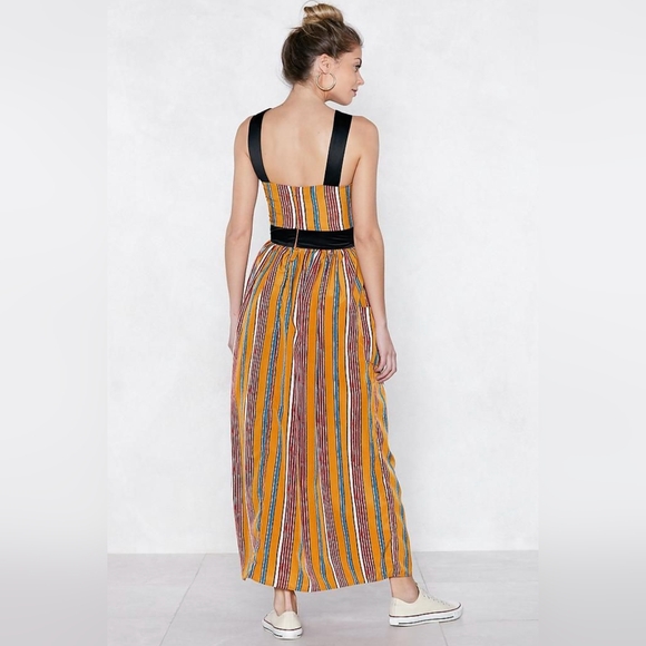 NASTY GAL Stripe On Cue Summer Resort Vacation Maxi Dress, Size US 4 - Picture 5 of 15